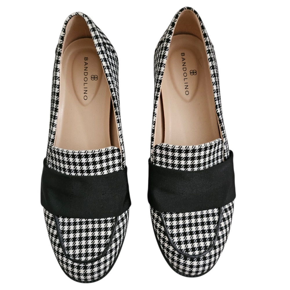 Bandolino Loafers Womens 6 Black & White Checkered Shoes‎ Slip-on